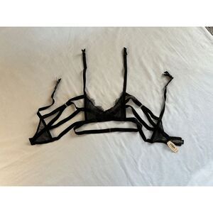 Victoria's Secret Black Lace Garter Belt, Size M/L, NWT Very Sexy Line